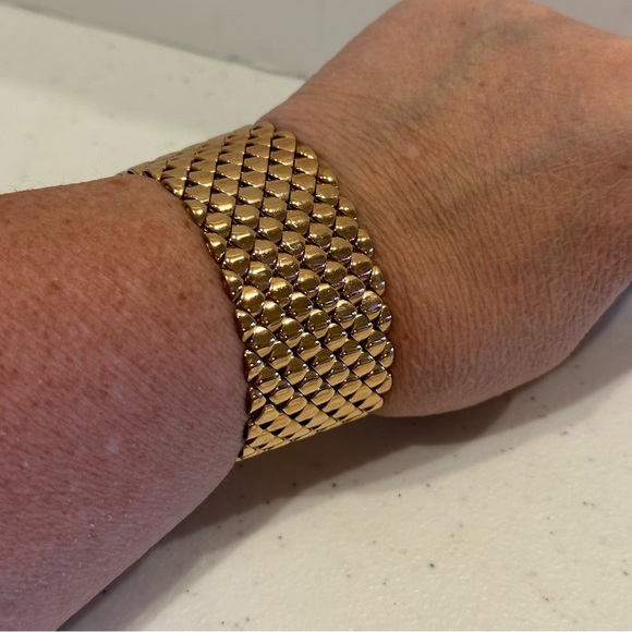 Milor Jewelry Bronze Milor Italy Wide Chain Bracelet Mesh Style